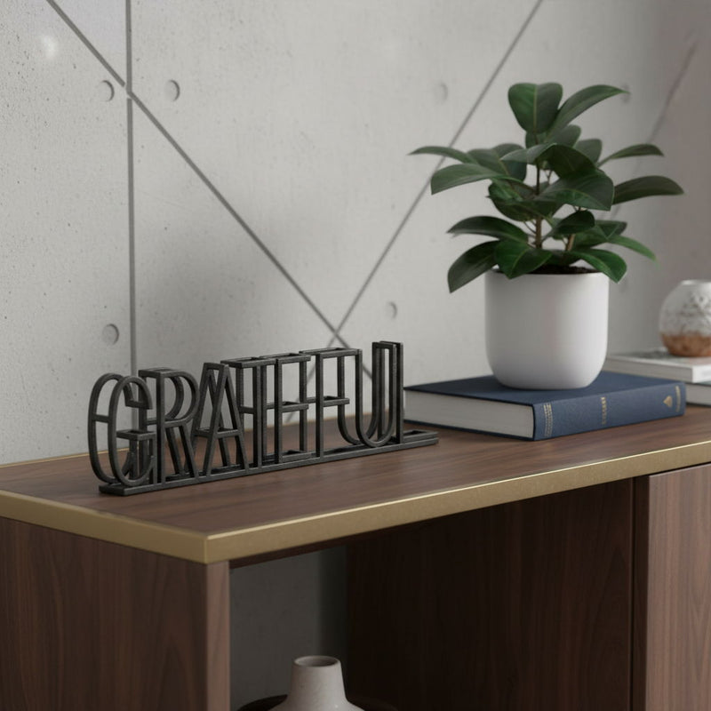 Grateful Tabletop Sign - Black