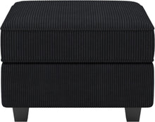 Load image into Gallery viewer, 26" Corduroy Storage Ottoman - Black
