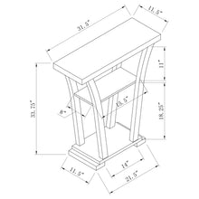 Load image into Gallery viewer, 2 Shelf Console Table With V Shape Design - Brown
