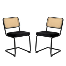 Load image into Gallery viewer, Rattan Side Accent Dining Chairs With Painted Legs (Set of 2)
