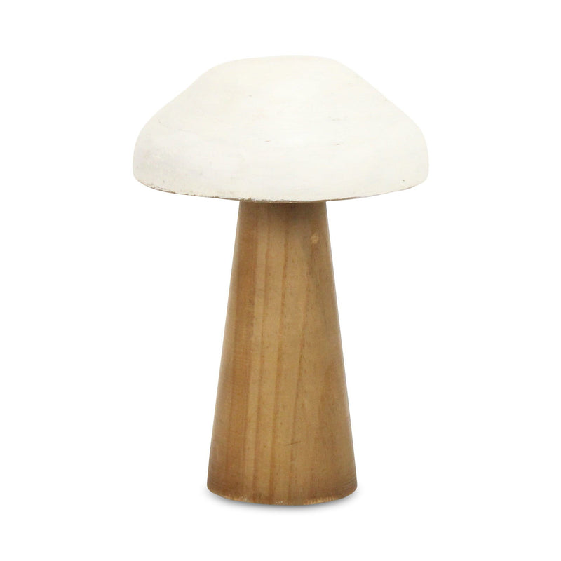 Hand Painted Mushroom Tabletop Sculpture (635373) - Brown / White