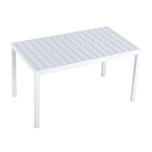Load image into Gallery viewer, Modern Long Table, UV Resistant And Rust Proof, Pp Tabletop, UV Resistant Powder Coated Metal Legs - Snow White
