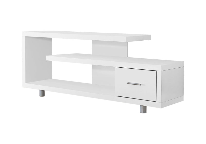 Open Shelving TV Stand - White