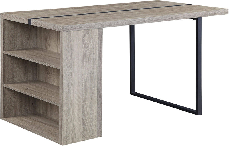 Wood Iron Sled Base Dining Table - Gray / Black