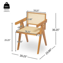 Load image into Gallery viewer, Chandigarh Arm Dining Chair With Natural Cane Design (Set of 2)
