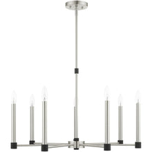 Load image into Gallery viewer, Seven Light Dimmable Chandelier With Shades - Nickel
