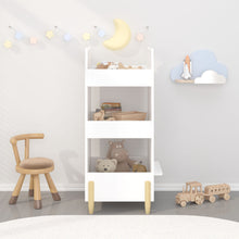 Load image into Gallery viewer, Bear Shaped Bookshelf With Chalkboard Side, 3 Tier Storage Organizer For Playroom - White
