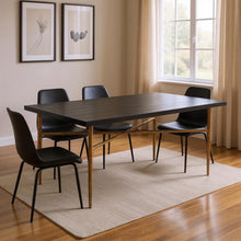 Load image into Gallery viewer, 72" Wood And Steel Dining Table - Black
