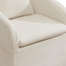 Load image into Gallery viewer, Chenille Wing Back Dining Side Chair With Wheels - Beige
