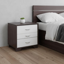 Load image into Gallery viewer, Rectangular Nightstand With Top - Dark Brown / White
