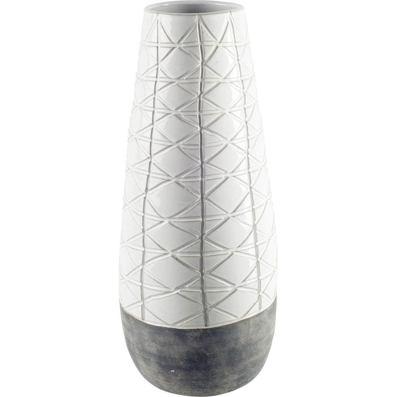 Abstract Cylinder Table Vase (397547) - Gray / White