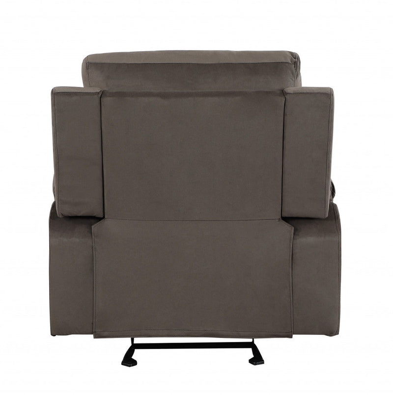 Microsuede Manual Gliding Recliner (329381) - Brown