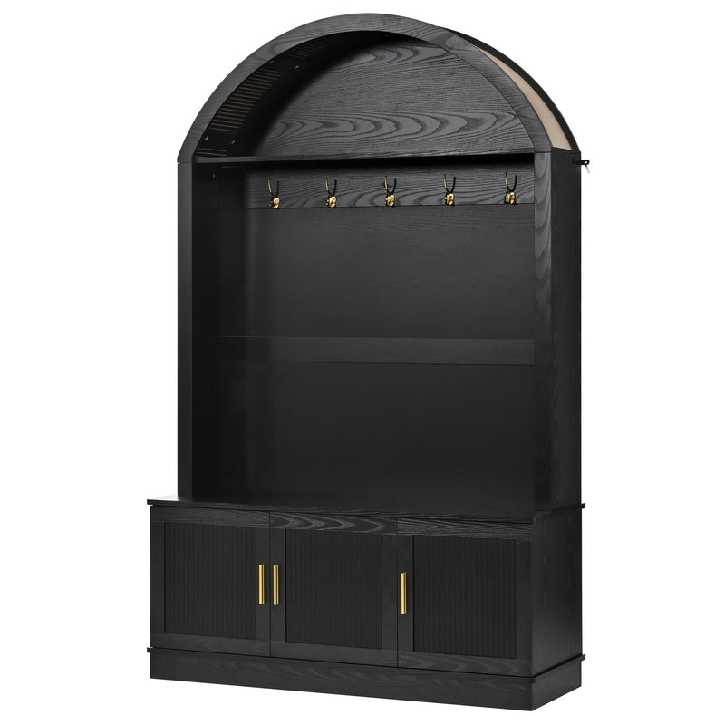 Arched Top Hall Tree With 5 Hooks