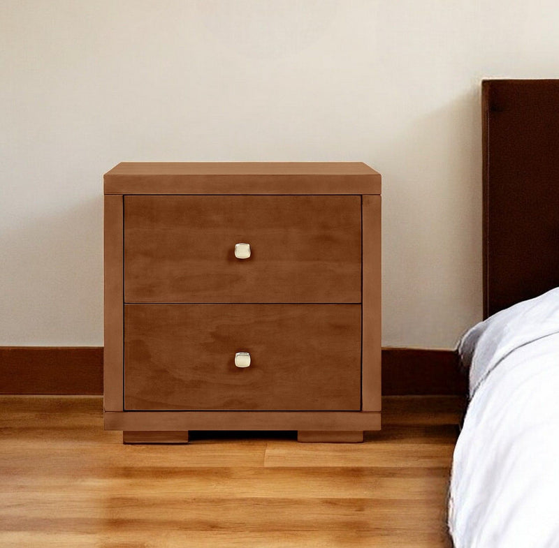 Two Drawer Nightstand - Walnut