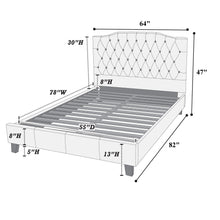 Load image into Gallery viewer, Modern Bed Frame With Tufted Upholstered Headboard
