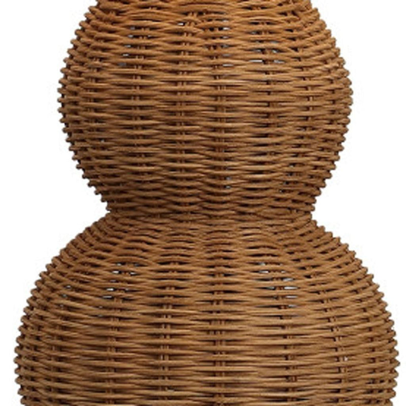 Gourd Table Lamps With Empire Shades (Set of 2) - Dark Brown