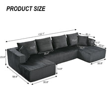 Load image into Gallery viewer, U-Shaped Modular Sectional Sofa With Double Chaise, Oversized Deep Seat For Living Room
