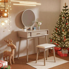 Load image into Gallery viewer, Maly - Contemporary Wood Vanity And Stool Set - Gold
