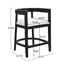 Load image into Gallery viewer, Modern Rubberwood Counter Stool Set With Upholstered Seats
