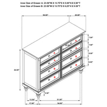 Load image into Gallery viewer, Berwick - 8 Drawer Dresser Cabinet With Felt Lined Drawers - Dark Oak
