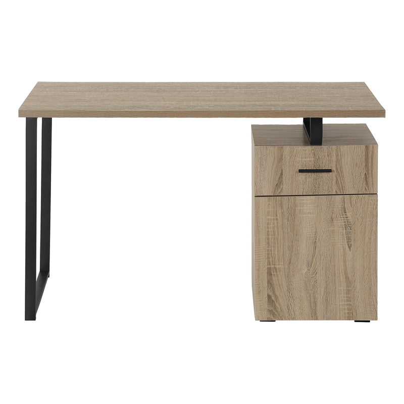 47" Wood And Metal Sled Computer Desk - Taupe And Black