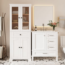Load image into Gallery viewer, Bathroom Vanity &amp; Tall Storage Cabinet Set With Doors, Adjustable Shelves, Soft Close Hinges, Sink
