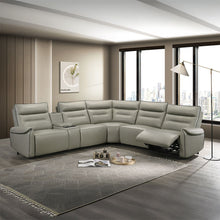 Load image into Gallery viewer, Jayke - Power Motion Sectional Sofa - Light Gray Top Grain Leather Match
