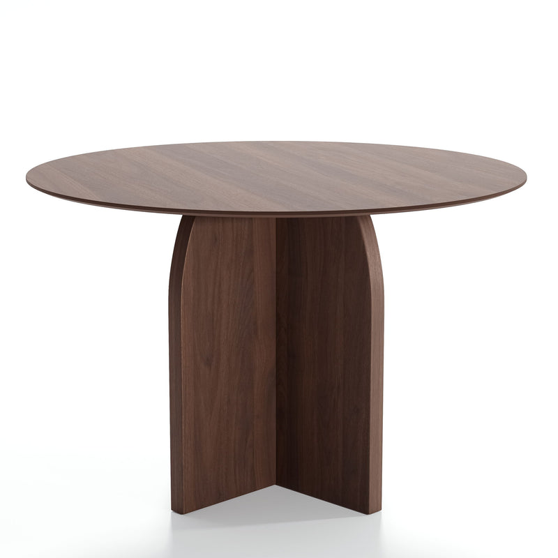 45" Solid Wood Pedestal Base Round Top Dining Table - Brown