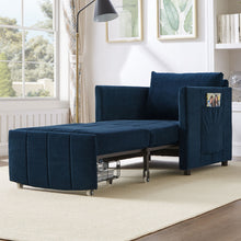 Load image into Gallery viewer, Upholstered Convertible Sleeper Sofa With 5 Position Backrest, Side Pockets, Storage
