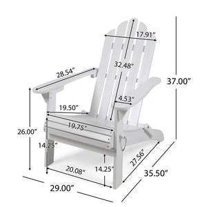 Aurascape - Outdoor Acacia Wood Foldable Adirondack Chair