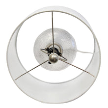Load image into Gallery viewer, Textured Table Lamp With Drum Shade - Light Gray
