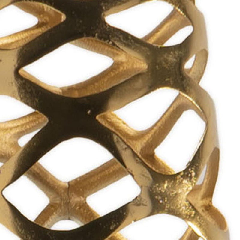 Pierced Geometric Cylinder Floor Vase (722474) - Gold