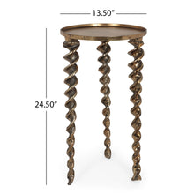 Load image into Gallery viewer, Bohemian Industrial Drill Table L - Antique Brass
