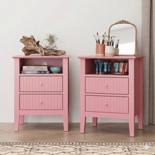 Load image into Gallery viewer, Fluted Nightstand With 2 Drawers

