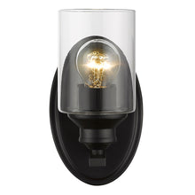 Load image into Gallery viewer, One Light Wall Light With Clear Glass Shade - Matte Black
