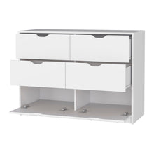 Load image into Gallery viewer, Manufactured Wood Six Drawer Modern Dresser - White
