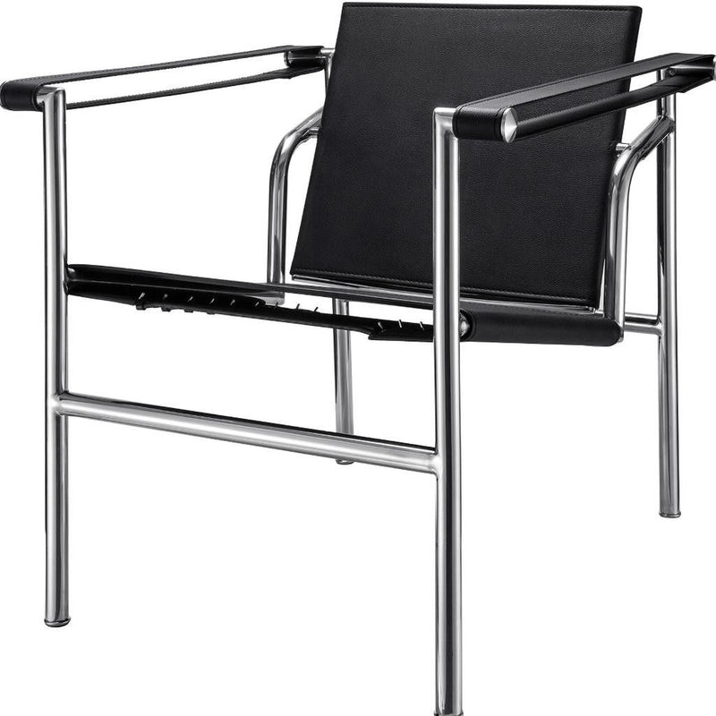 Stainless Steel Arm Chair - Silver / Black