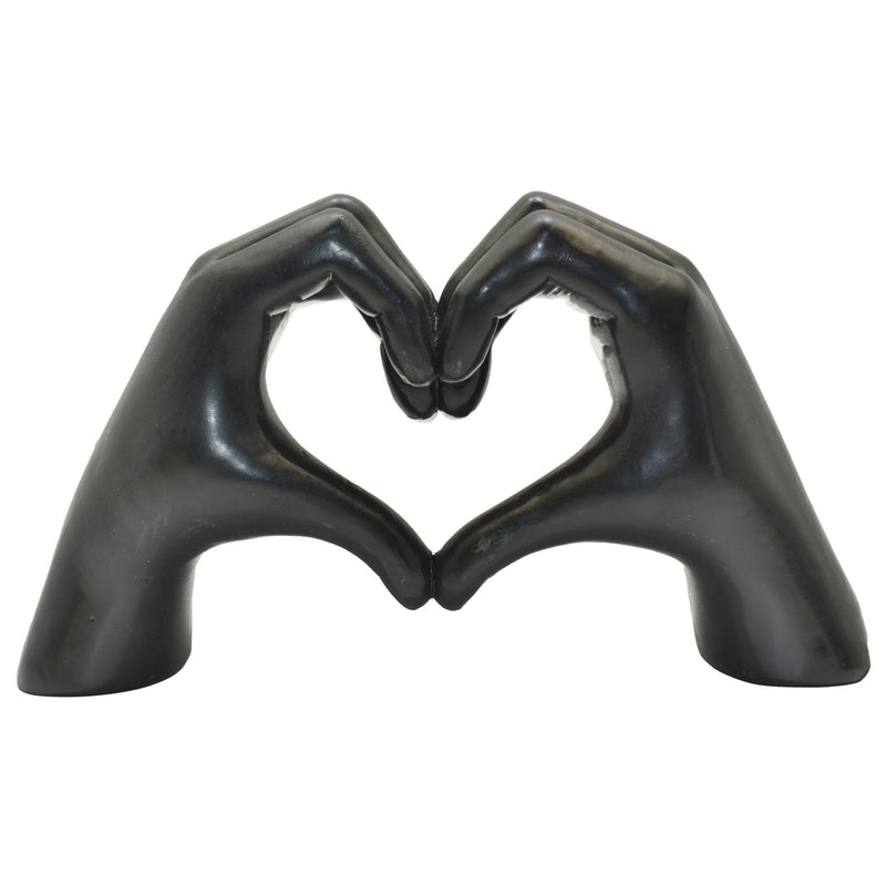 Heart Hands Tabletop Sculpture - Black