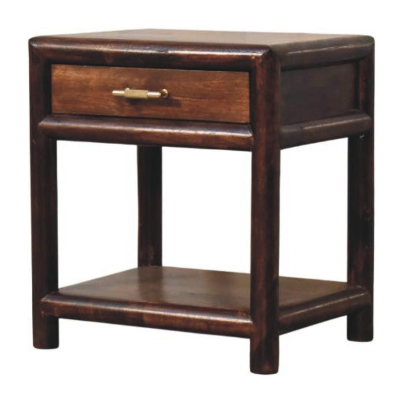 Solid Wood One Drawer Nightstand (738443) - Brown