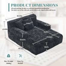 Load image into Gallery viewer, Chenille Interior Lazy Sofa Chaise Longue Armchair With 3 Pillows And Armrests
