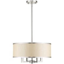 Load image into Gallery viewer, 18" Four Light Dimmable Chandelier With Shades - Pearl Silver / Nickel
