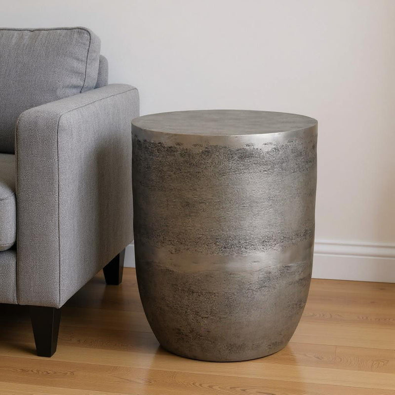 Aluminum Round End Table - Silver