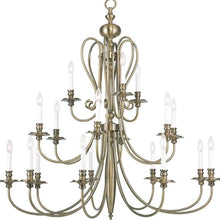 Load image into Gallery viewer, 44" Multi Light Dimmable Chandelier With Shades - Antiqued Brass
