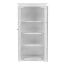 Load image into Gallery viewer, 39" Solid Wood Frame Curio Cabinet With Glass Doors - Off White
