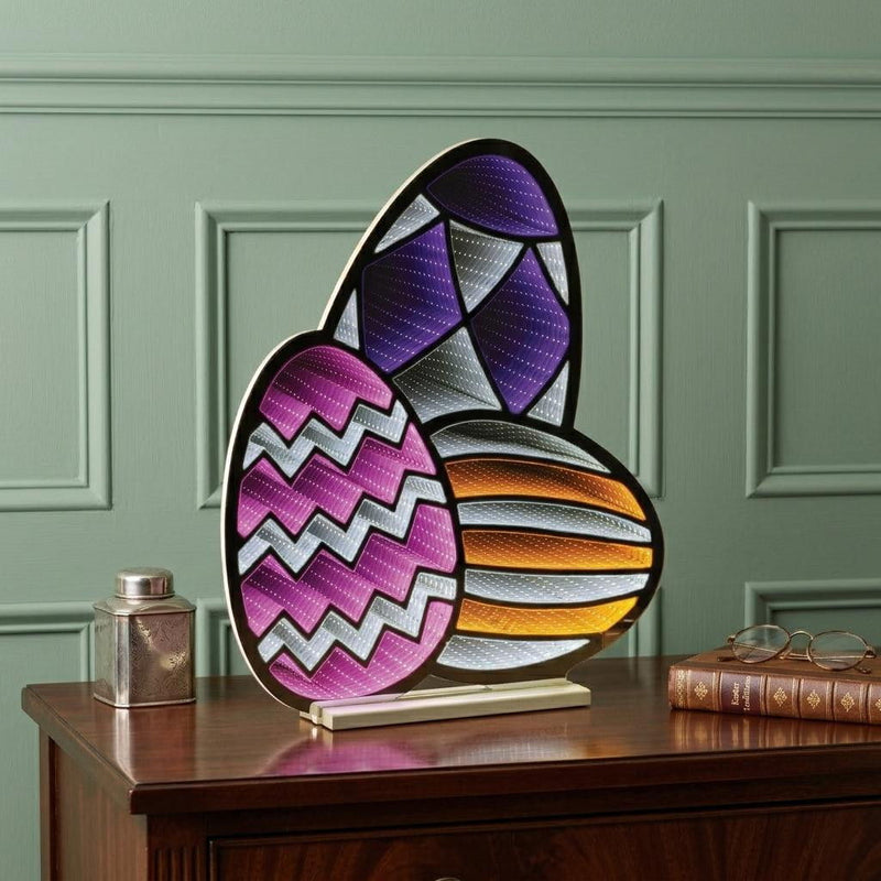 Plastic Tabletop Sculpture With Led - White