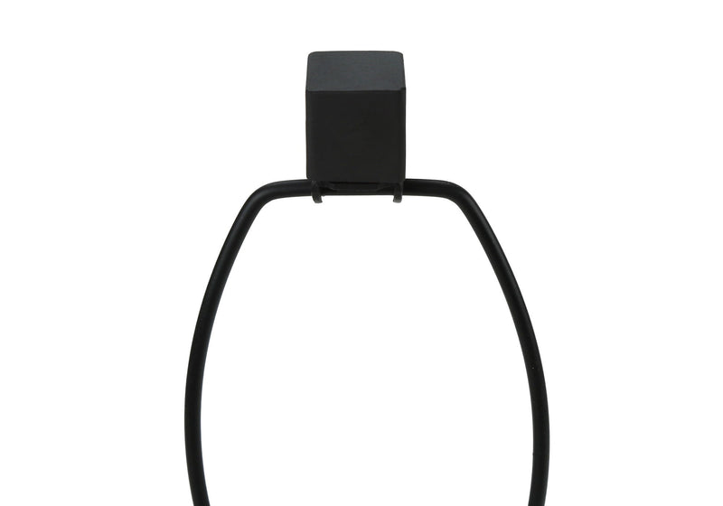 Metal Geometric USB Table Lamp With Beige Shade - Black