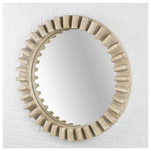 Load image into Gallery viewer, 35" Round Natural Frame Wall Mirror - Brown
