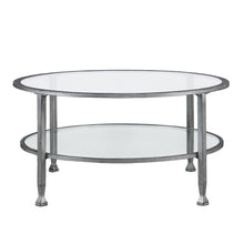 Load image into Gallery viewer, Glass Metal Round Coffee Table - Silver

