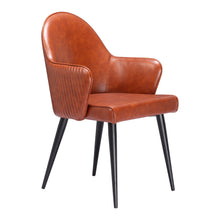 Load image into Gallery viewer, Upholstered Faux Leather Dining Arm Chair - Brown
