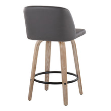Load image into Gallery viewer, Toriano - Contemporary Fixed Height Counter Stool With Swivel &amp; Round Footrest (Set of 2) - White Washed / Gray
